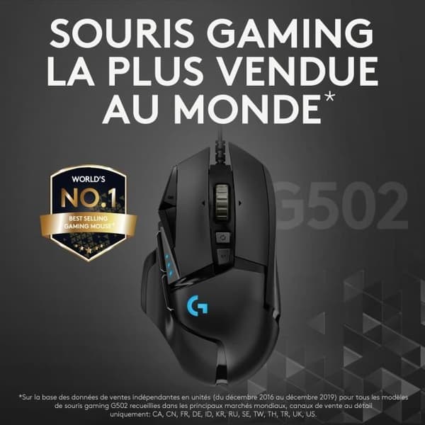 Spelmus - Kabelansluten - Logitech G - G502 Hero - Svart
