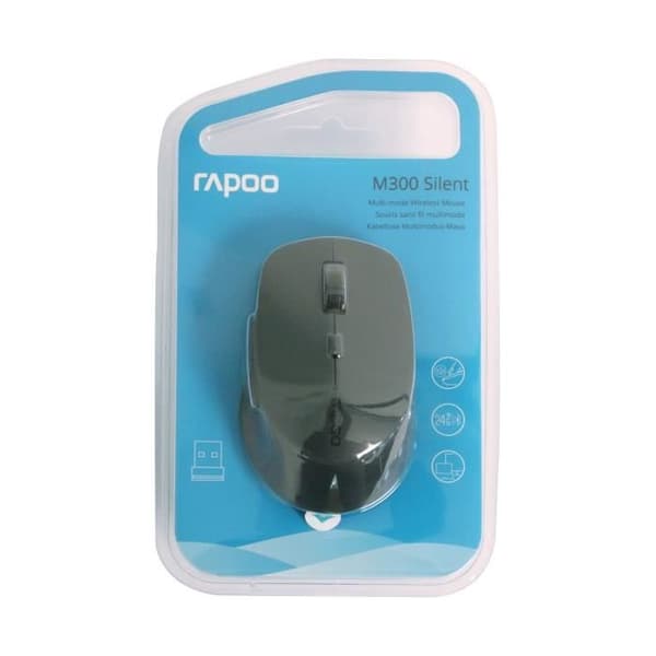 Trådlös mus - RAPOO - M300 Silent - 1600 DPI - Bluetooth - Svart