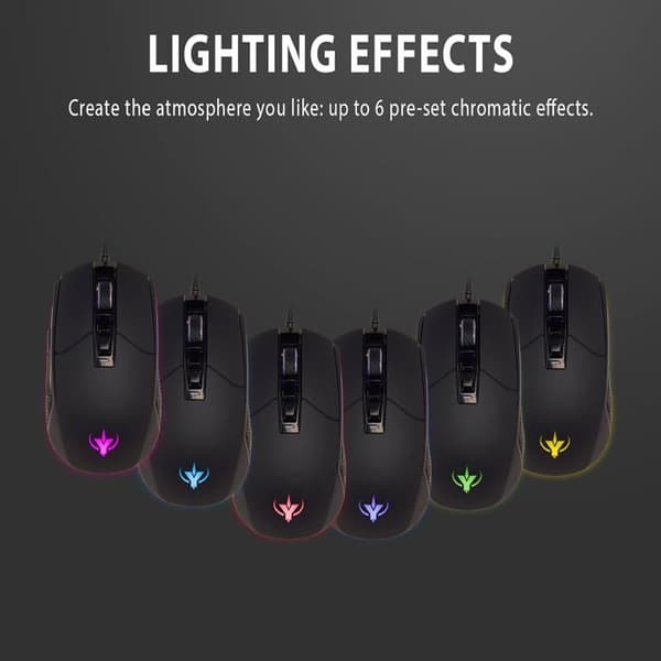 Spelmus - SPYCO - MO-101 - Ergonomisk - 7200 DPI - RGB 6 färgeffekter