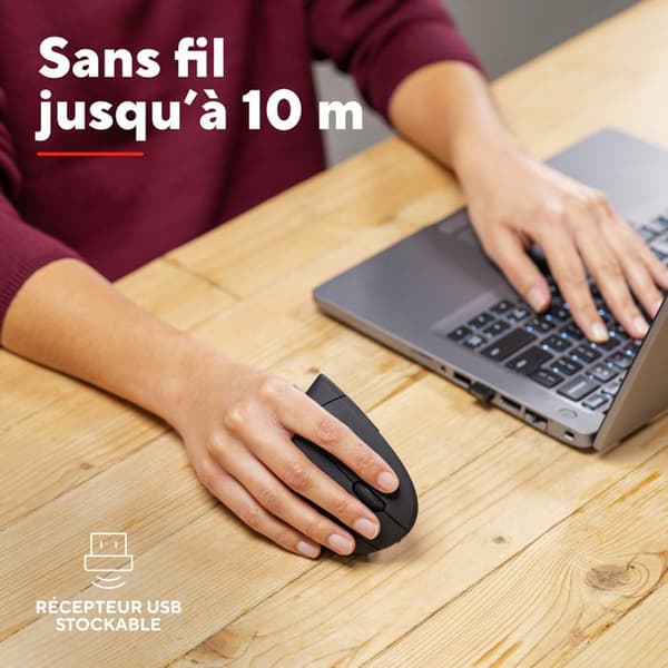 Trust Verto Ergonomic Vertical Wireless Mouse, Prevention of Mouse Syndrome and Epicondylit, för PC / Laptop / Mac