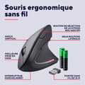 Miniatyrbild 1 av 6: Trust Verto Ergonomic Vertical Wireless Mouse, Prevention of Mouse Syndrome and Epicondylit, för PC / Laptop / Mac