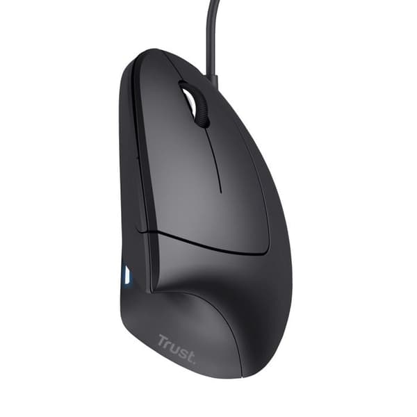 Trust Verto Vertical Wired Mouse, Ergonomic, 1000-1600 DPI, Prevention of Mouse Syndrome and Epicondylit, för PC/laptop/Mac
