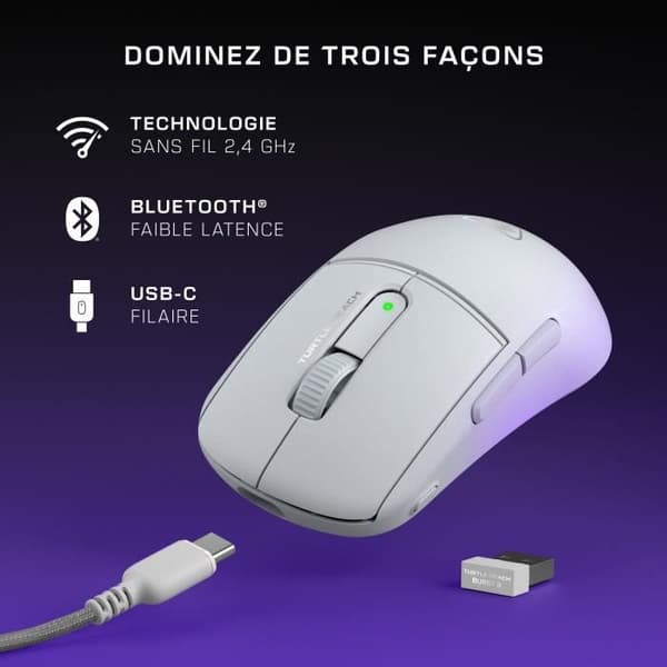 Trådlös spelmus - TURTLE BEACH - Burst II Air - Vit