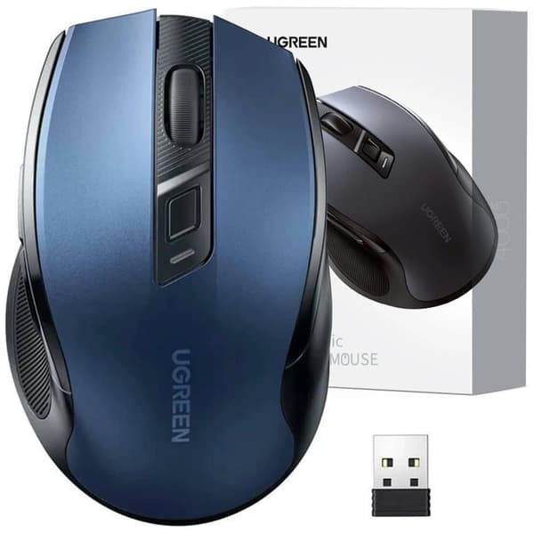 Ugreen MU006 trådløs optisk mus USB 2.4GHz / Bluetooth 5.0 4000 DPI - blå