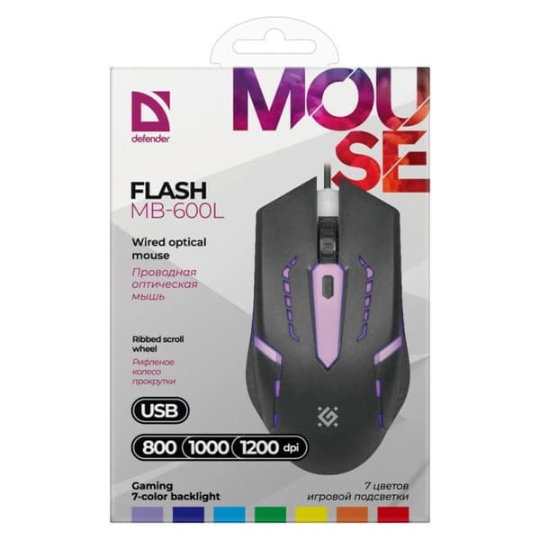 Optisk Mus Defender FLASH MB-600L Svart