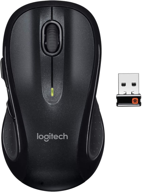 Langaton Logitech M510 -hiiri, 2,4 GHz USB yhdistävällä vastaanottimella, 1000 DPI:n lasertason seuranta, 7 painiketta, 24 kuukauden akunkesto, PC / M