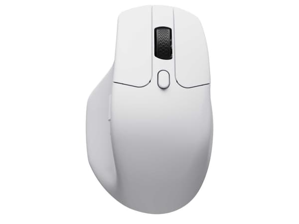 Keychron M6 - Mus - ergonomisk - optisk - 6 knapper - trådløs, kablet - 2.4 GHz, Bluetooth 5.1, USB-C - USB-C trådløs mottaker - hvit