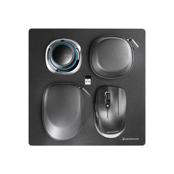- 3Dconnexion - 3Dconnexion SpaceMouse Wireless Kit 2 - 3D-mus - ergonomisk - 2 knappar - trådlös, trådbunden - 2,4 GHz