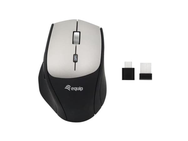 Equip 245115, högerhand, Optisk, RF Trådlös, 2400 DPI, Svart Svart