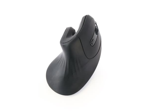 Gembird - Vertikal mus - ergonomisk - høyrehendt - optisk - 6 knapper - trådløs - 2.4 GHz - USB trådløs mottaker - svart