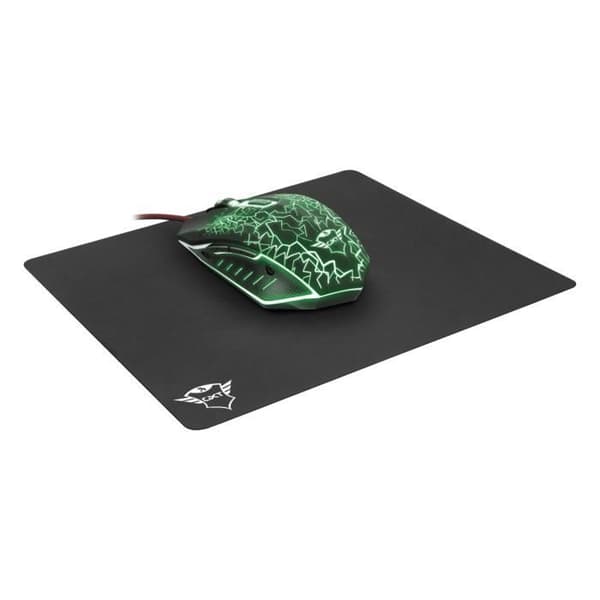 Trust Gaming GXT 783 Izza Gaming mus och musmatta 24 x 21 cm, Ambidextrous Form, 800-4000 DPI - Svart