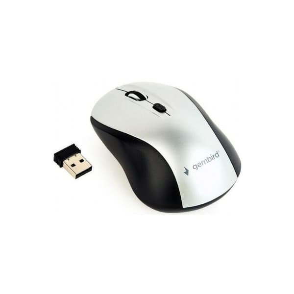 Trådlös Mus GEMBIRD MUSW-4B-02-BS Vit Svart/Silvrig (1 antal) Svart, Silver