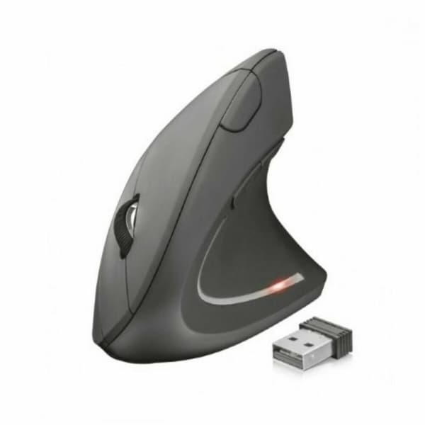 Optisk Mus Ergonomisk Trust Verto Svart Svartvit 1600 dpi