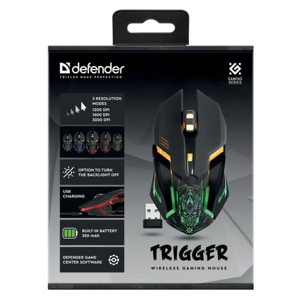 Trådlös optisk mus Defender GM-934 Svart 3200 DPI