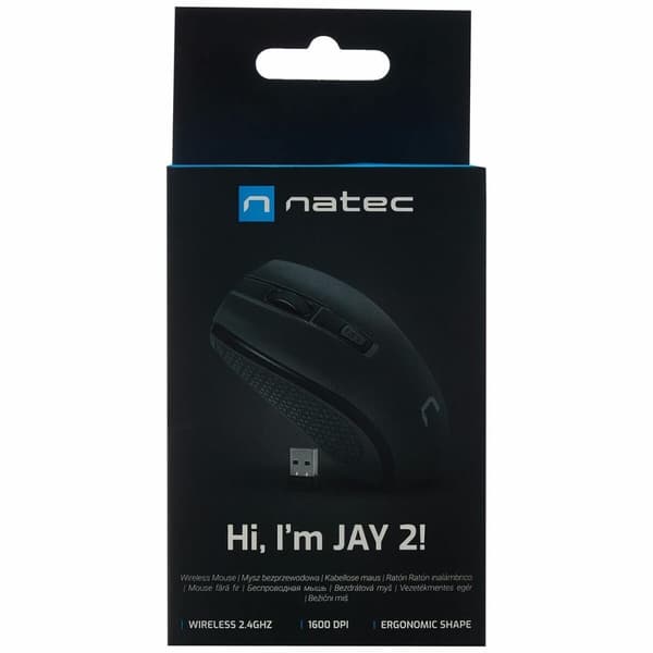 Trådløs mus Natec Jay 2 Sort 1600 dpi Trådløst