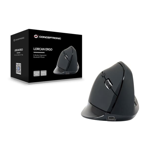 Ergonomisk optisk mus Conceptronic LORCAN03B Sort