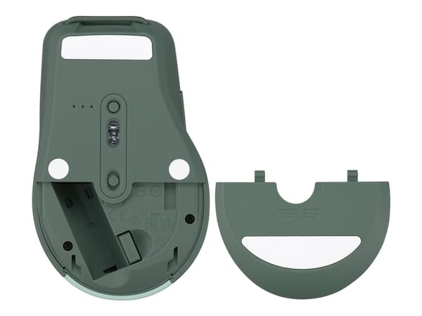ASUS SmartO MD200 Silent Plus - Mus - optisk - 6 knapper - trådløs - 2.4 GHz, Bluetooth - green tea latte