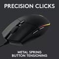 Miniatyrbillede 6 af 11: Logitech G203 Lightsync Gaming Mouse, 6 programmerbare knapper, 8K DPI - Sort
