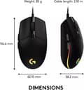 Miniatyrbillede 10 af 11: Logitech G203 Lightsync Gaming Mouse, 6 programmerbare knapper, 8K DPI - Sort