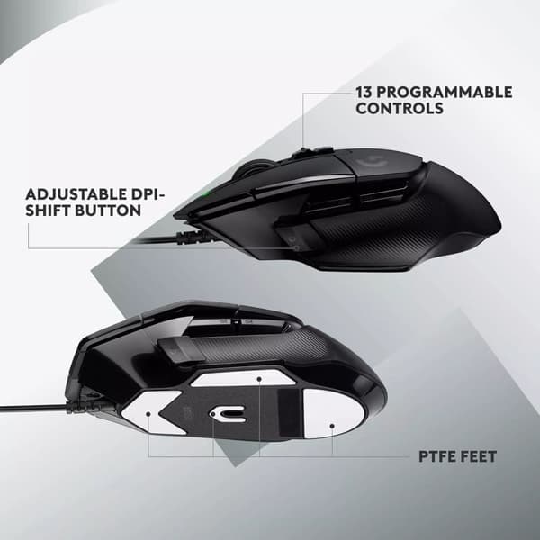 Logitech G G502 X trådbunden spelmus - LIGHTFORCE , HERO 25K spelsensor