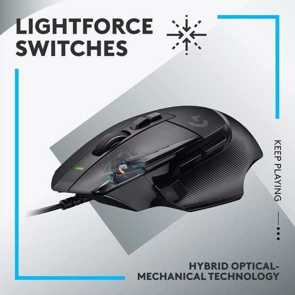 Logitech G G502 X trådbunden spelmus - LIGHTFORCE , HERO 25K spelsensor