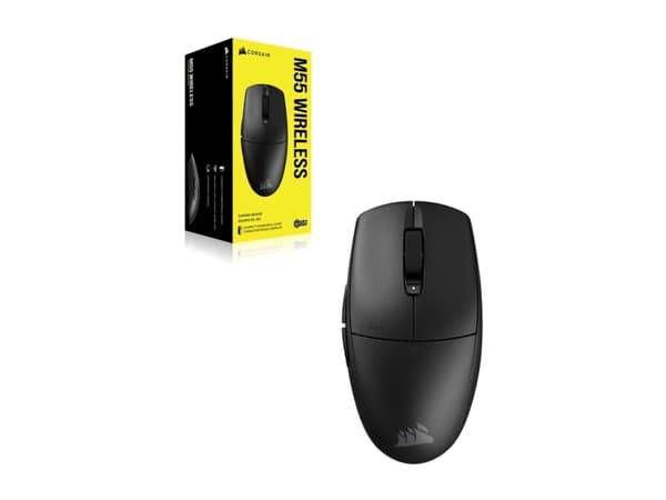 CORSAIR Gaming M55 WIRELESS - Mus - låg vikt - optisk - 6 knappar - trådlös - Bluetooth, 2.4 GHz