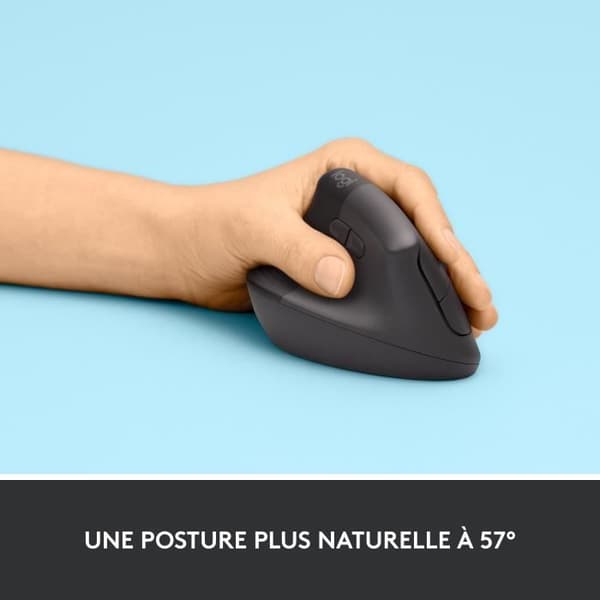 Ergonomisk mus - Trådlös - Logitech - Lyft - Vänsterhänt - Grafit
