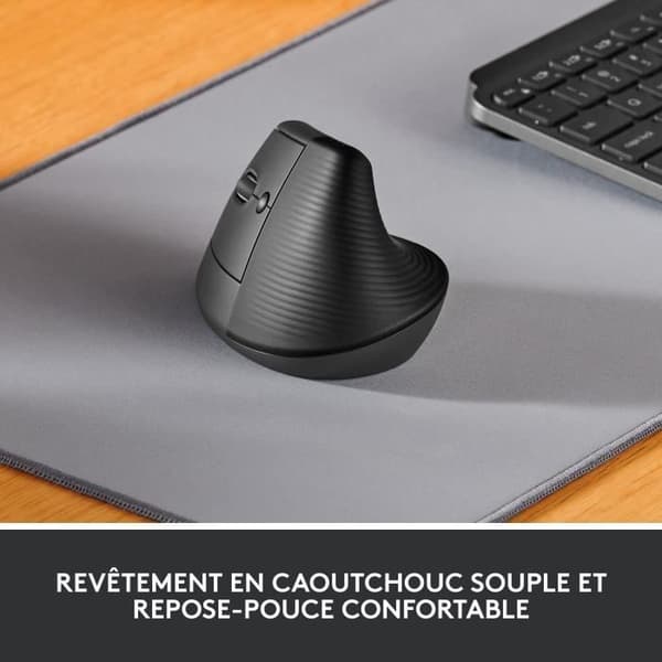 Ergonomisk mus - Trådlös - Logitech - Lyft - Vänsterhänt - Grafit