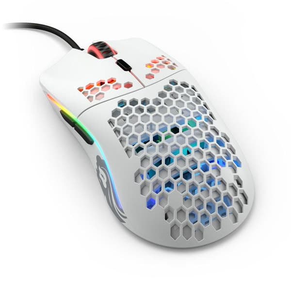 Gamingmus - Glorious - Modell O- Minus - Trådad - 12000 dpi - 6 knappar - RGB Vit