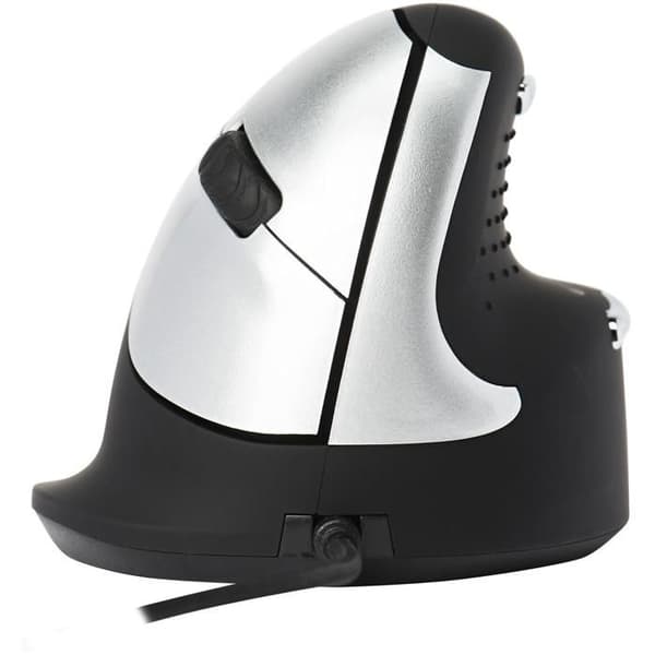 R-Go Tools HE Optisk Mus - USB 2.0 - 4 Knapp(ar) - Silver, Svart - Kabel - 3400 dpi Svart