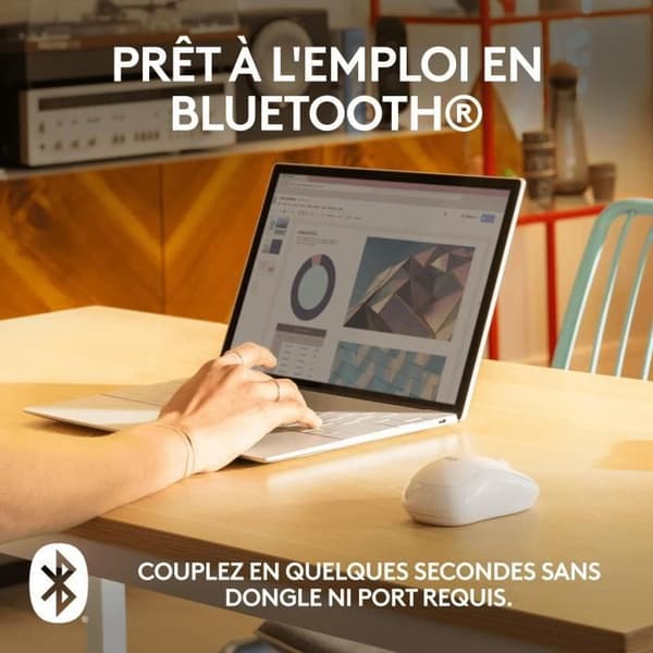 Mus - Trådlös - Logitech - M240 TYST - Vit