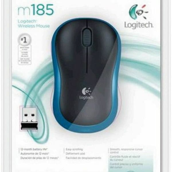 Mus Logitech LGT-M185B Svart Svartvit 1000 dpi