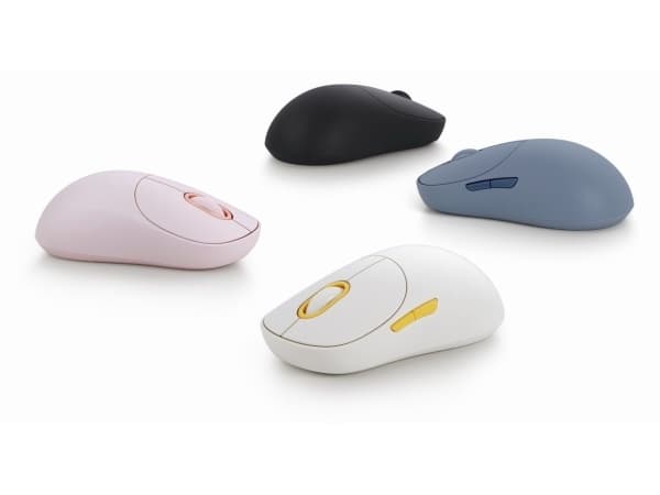 Xiaomi Wireless Mouse Lite 3 - Mus - ergonomisk - optisk - 5 knapper - trådløs - 2.4 GHz, Bluetooth - USB trådløs mottaker - rosa