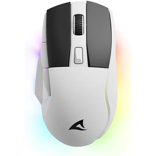 SHARKOON SKILLER SGM50W Gaming Mouse - Bi-Mode - 6 400 DPI - RGB-belysning - PBT Huvudnycklar Svart, Vit