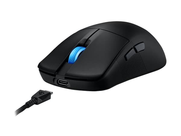 ASUS ROG Harpe Ace Mini - Mus - optisk - 5 knapper - kablet, trådløs - USB, Bluetooth 5.1, 2.4 GHz - svart Sort