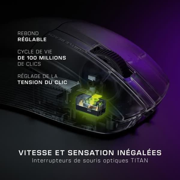 Ultralätt trådlös spelmus - TURTLE BEACH - Pure Air - Svart
