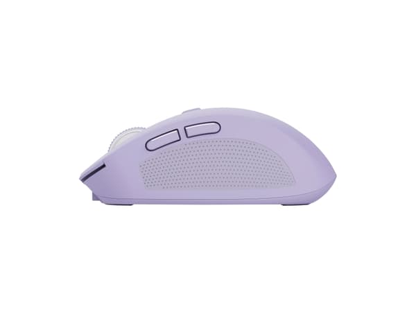 Trust Ozaa - Mus - kompakt, fleranvändarenhet - högerhänt - optisk - 6 knappar - trådlös - 2.4 GHz, Bluetooth - trådlös USB-mottagare - lila