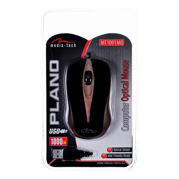 Media-Tech Plano mus USB Optisk 800 DPI