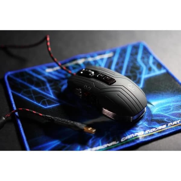 DragonWar G15 Gaia 4000DPI Blå LED MOBA Gaming Mus med 6 programmerbara knappar - Svart + Musmatta