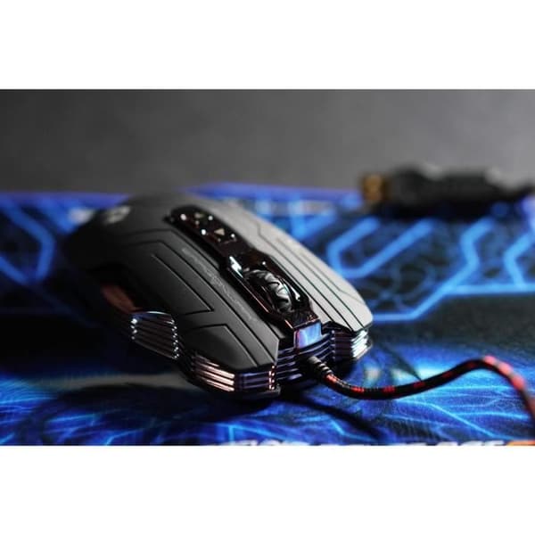 DragonWar G15 Gaia 4000DPI Blå LED MOBA Gaming Mus med 6 programmerbara knappar - Svart + Musmatta