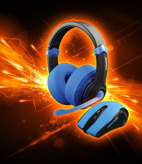 2 i 1 combo set - Dragon War - Blå - Kabelansluten - Plug & Play - Justerbar känslighet