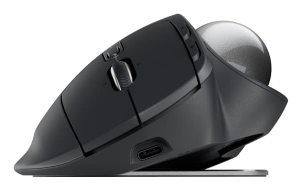 Logitech Ergo Series MX Ergo S - Styrekule - ergonomisk - avansert - optisk - 8 knapper - trådløs - Bluetooth, 2.4 GHz - Logitech Logi Bolt USB-motta