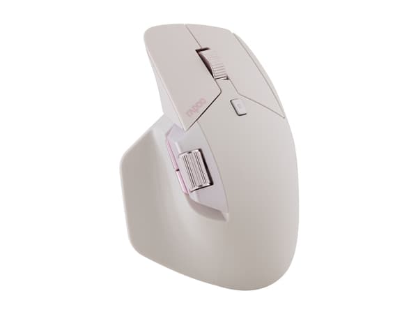Rapoo MT760L, högerhand, Optisk, Trådlös RF + Bluetooth, 3200 DPI, Rosa