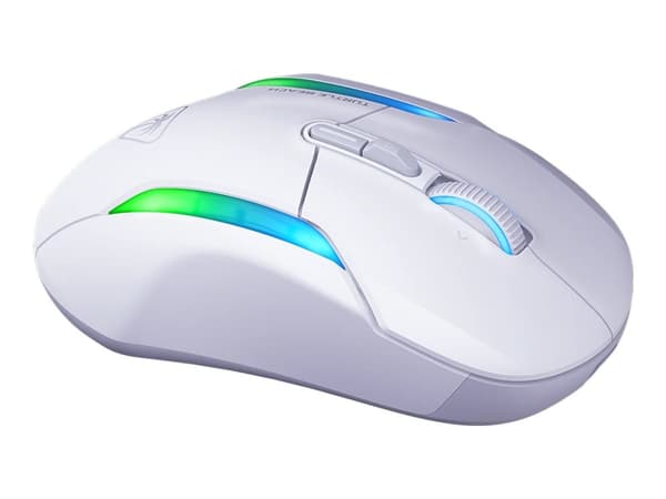 Turtle Beach Kone II Air - Mus - ergonomisk - optisk - 8 knappar - trådlös, kabelansluten - Bluetooth, 2.4 GHz - vit
