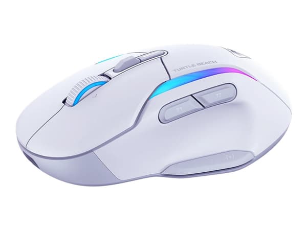 Turtle Beach Kone II Air - Mus - ergonomisk - optisk - 8 knappar - trådlös, kabelansluten - Bluetooth, 2.4 GHz - vit