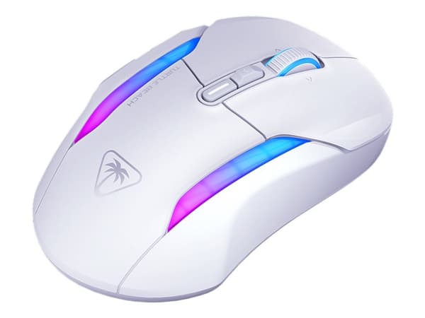 Turtle Beach Kone II Air - Mus - ergonomisk - optisk - 8 knappar - trådlös, kabelansluten - Bluetooth, 2.4 GHz - vit