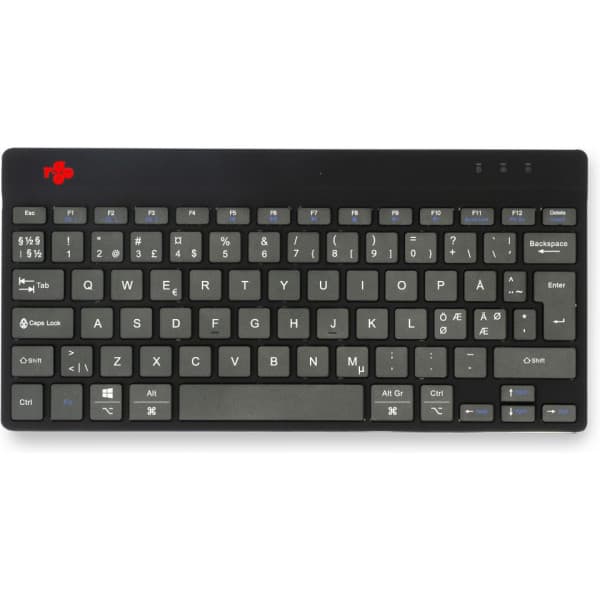 R-Go Compact Break - ergonomisk tastatur med pauseprogramvare, trådløs, sort