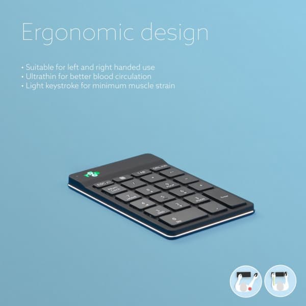 R-Go Numpad Break - nummerplade med afbrydelsessoftware, Bluetooth, sort