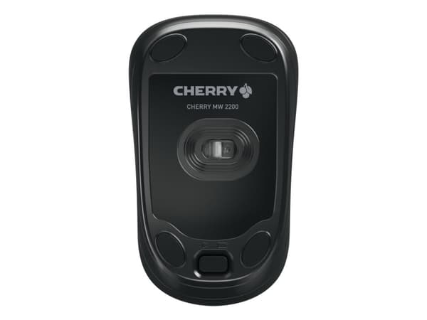 CHERRY MW 2200 - Mus - ergonomisk - höger- och vänsterhänta - optisk - 3 knappar - trådlös - 2.4 GHz - trådlös USB-mottagare - svart
