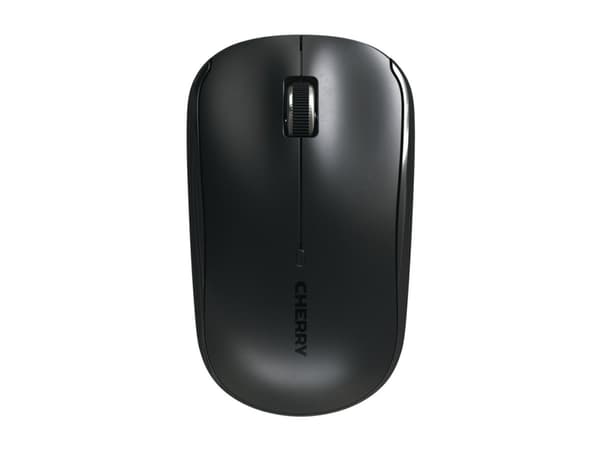 CHERRY MW 2200 - Mus - ergonomisk - höger- och vänsterhänta - optisk - 3 knappar - trådlös - 2.4 GHz - trådlös USB-mottagare - svart Svart
